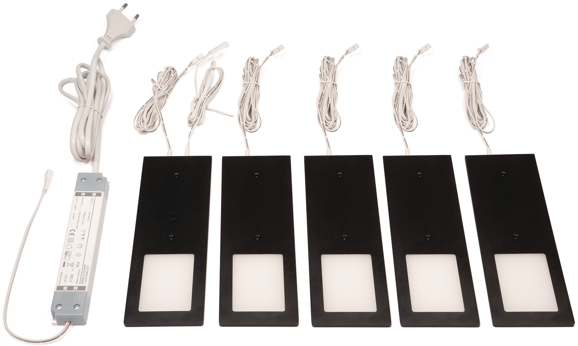L&s Anbauleuchte Planar L Neutralweiß 24 V Dc 5 X 3 W Rahmenfarbe Schwarz