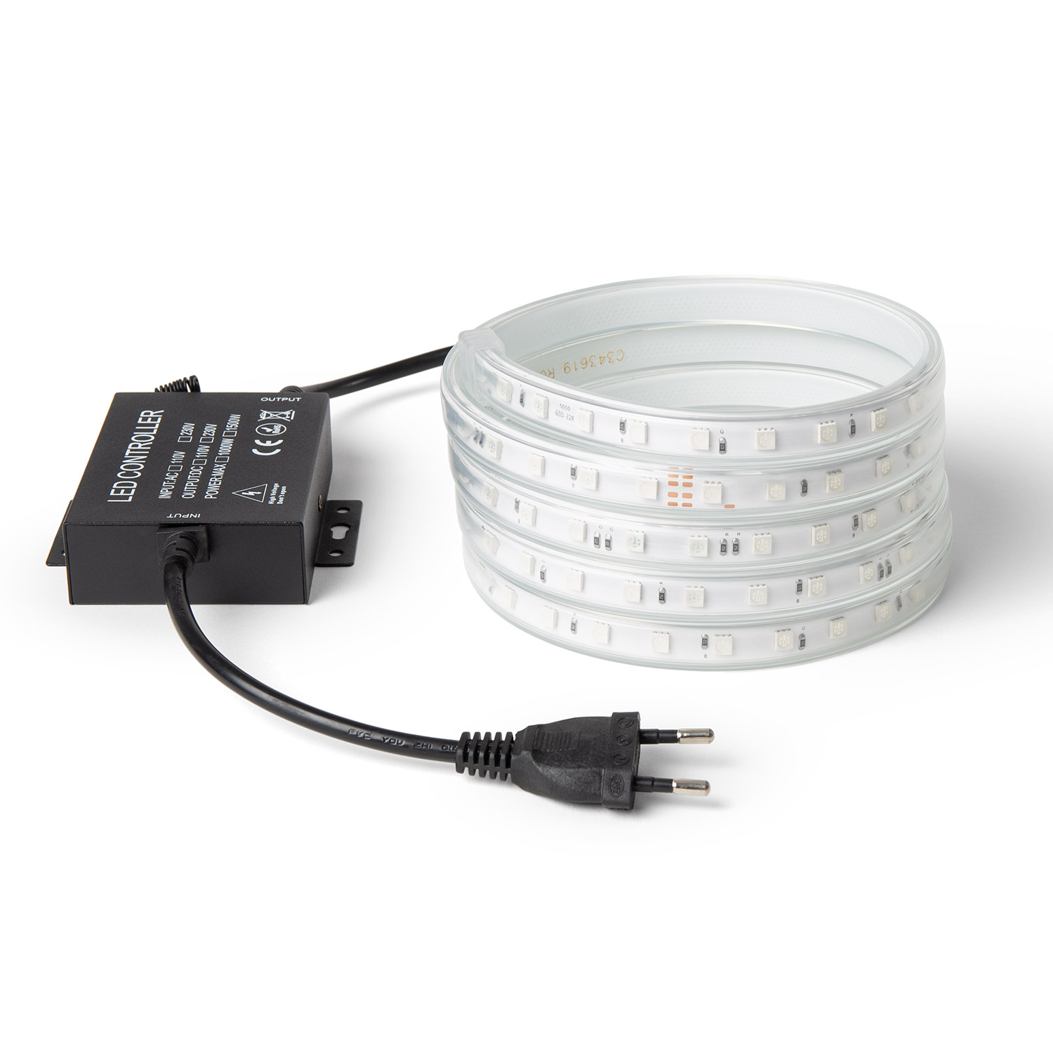 Led-streifen Rgb 220v Smd 60 Led/m 9,5w/m Breite 14,5mm Schnitt 100cm Ip65 Mit Ir-fernbedienung Nach Maß Rgb 1 M