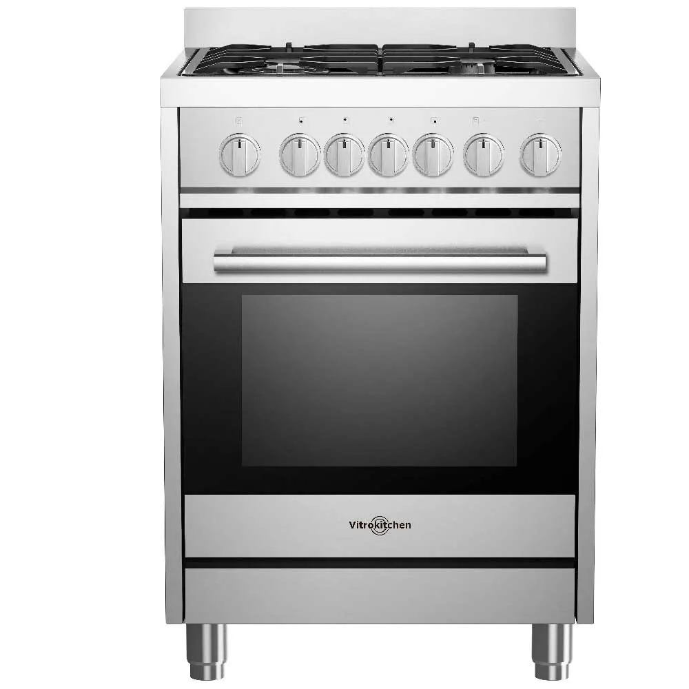 Herd Vitrokitchen St6060ib 4 Brenner Ofen 68l