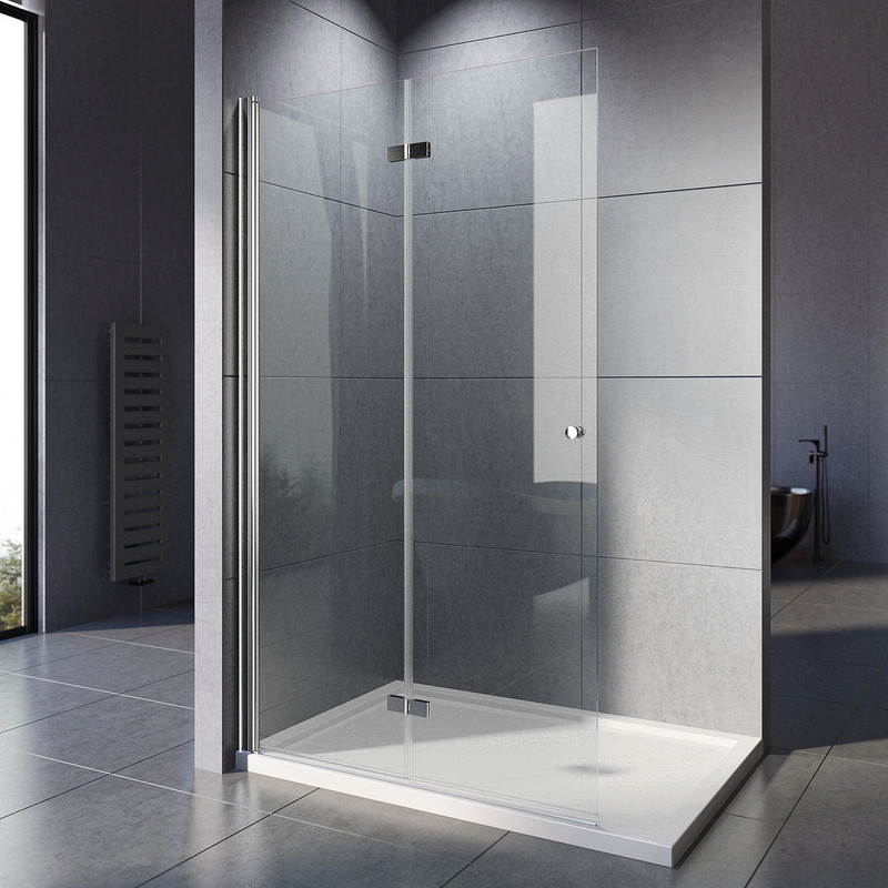 Wdwritti 80x185cm Walk In Dusche Duschwände Walk In Duschwand Falttür Duschabtrennung Duschtrennwand Glaswand, 6mm Esg-sicherheitsglas