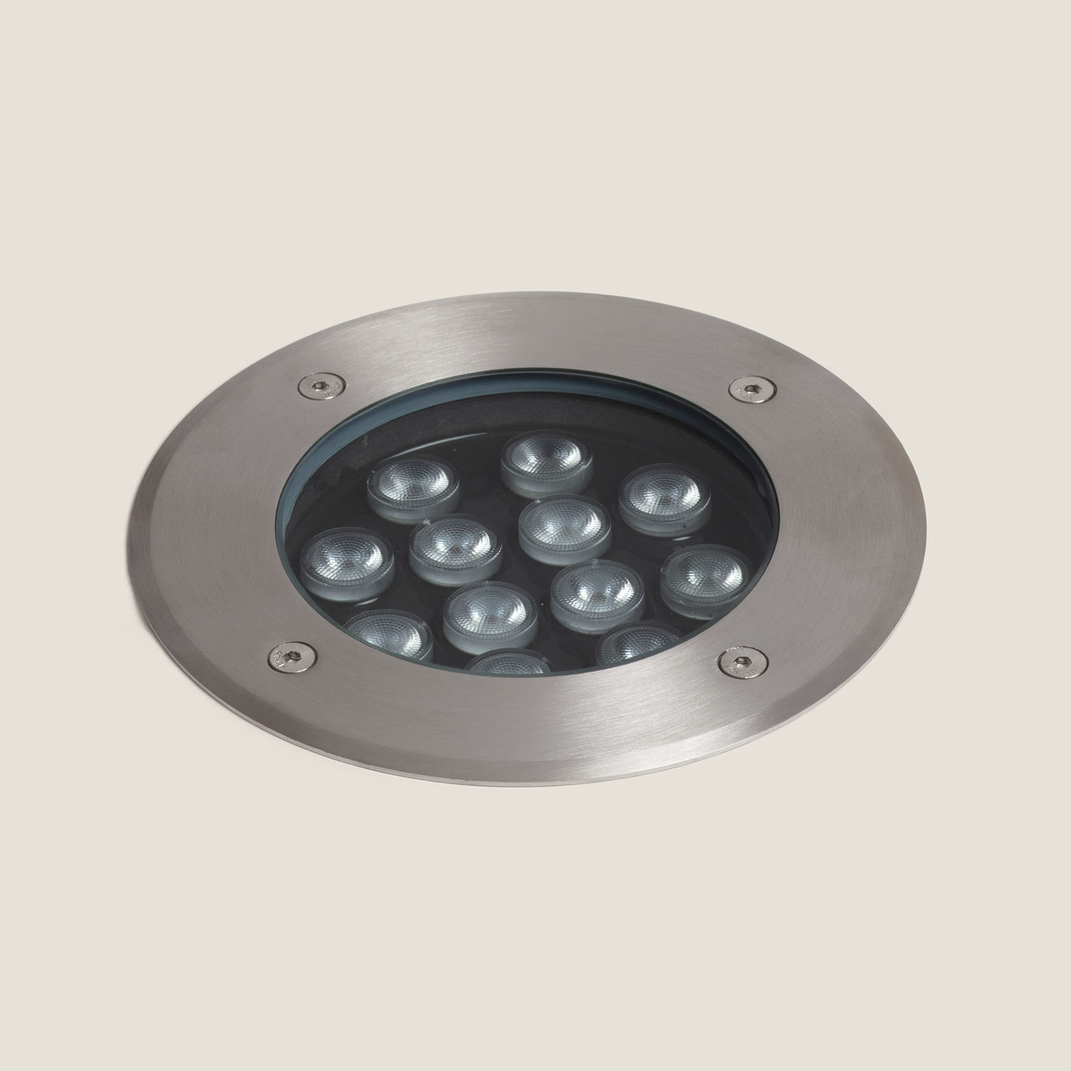 Led Bodeneinbaustrahler Außen 12w Solid Inox Hallo 2700k Warmweiß