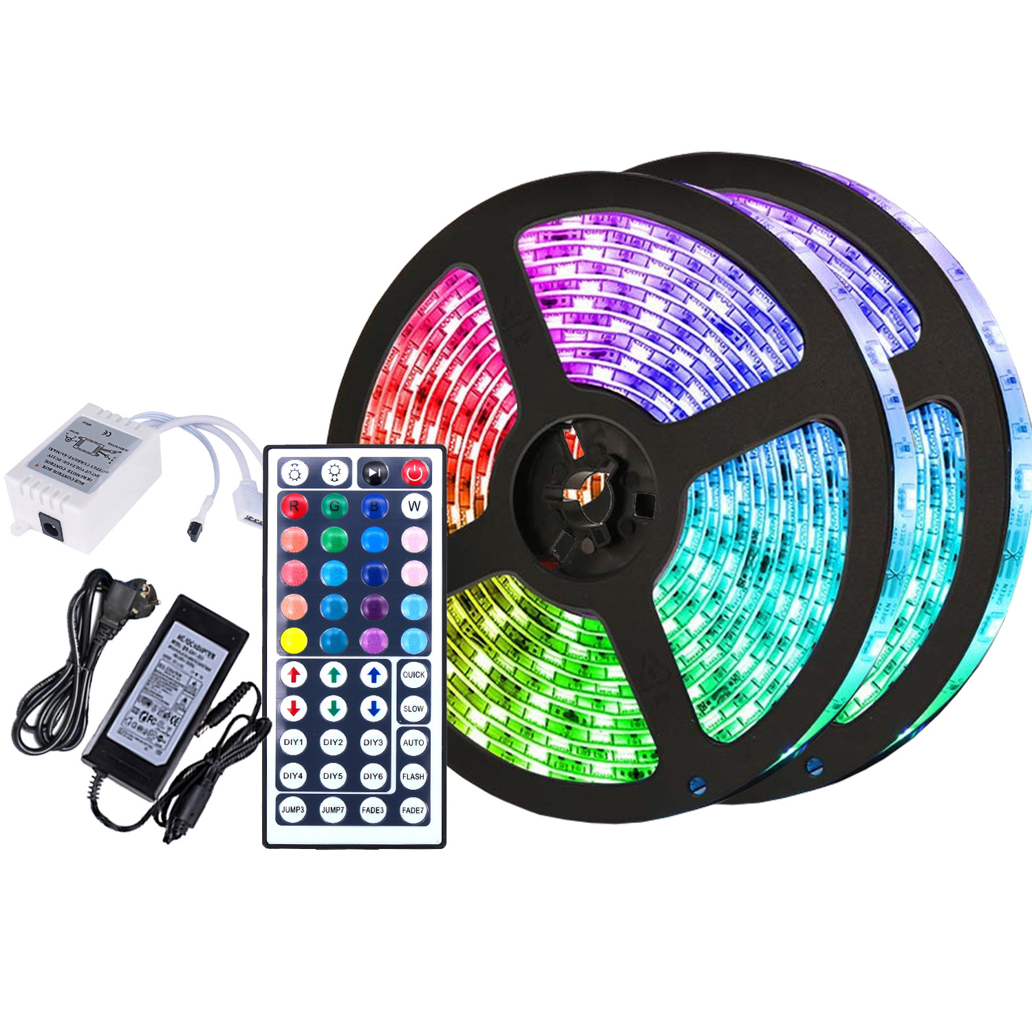 Randaco 10m Led Streifen Leiste Set Led Strip Lichtband Rgb Lichterkette 30leds 5050smd Mit 44 Tasten Fernbedienung