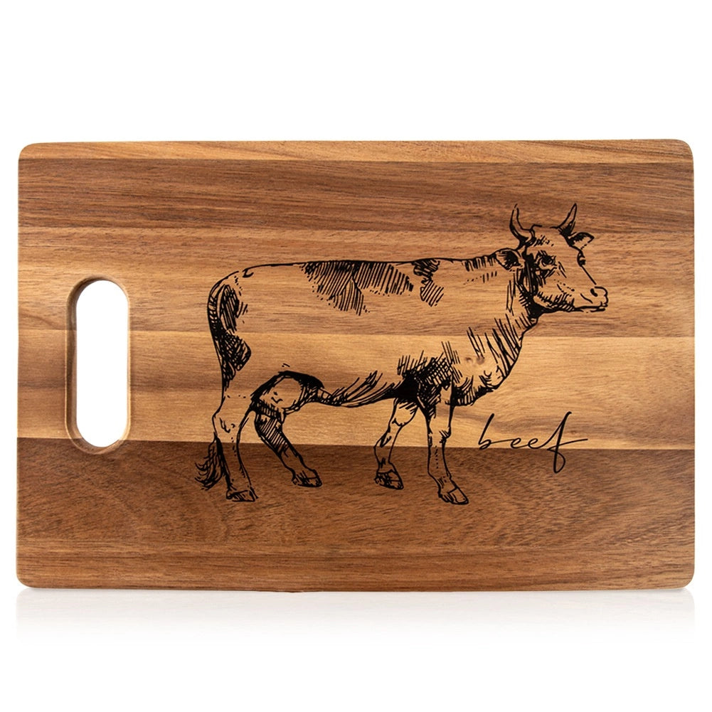 Schneidebrett Aus Akazienholz Mit Griff, 36 X 24 Cm