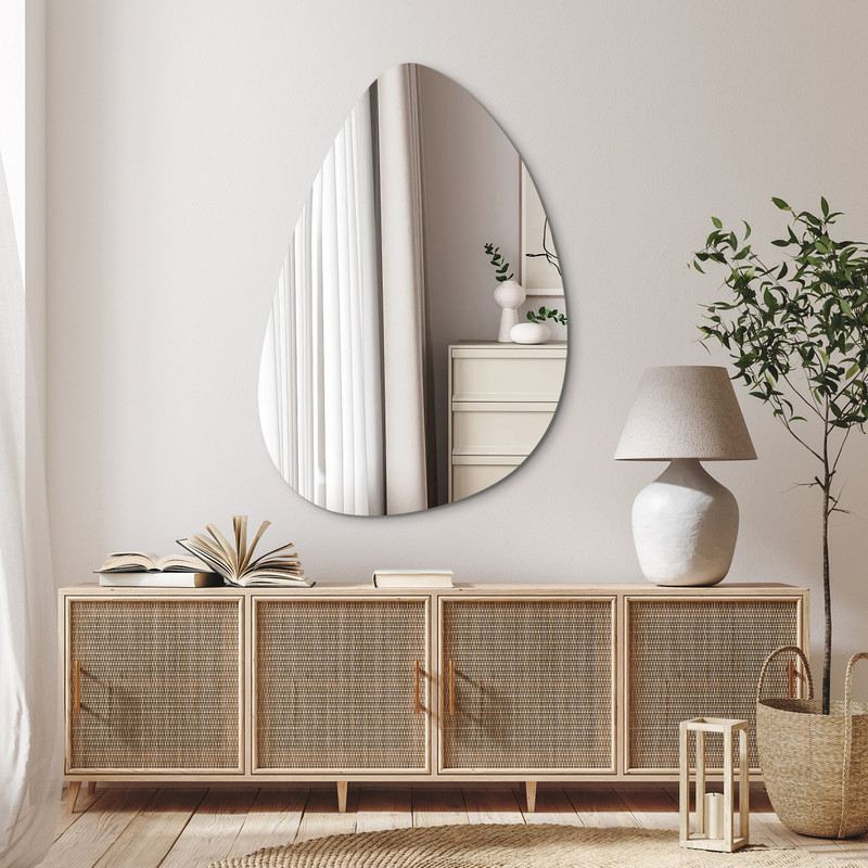 Asymmetrischer Spiegel 45x70cm Badspiegel Asymmetrischer Organischer Wandspiegel Dekorative Spiegel Für Badezimmer Wohnzimmer Schlafzimmer Gäste Wc