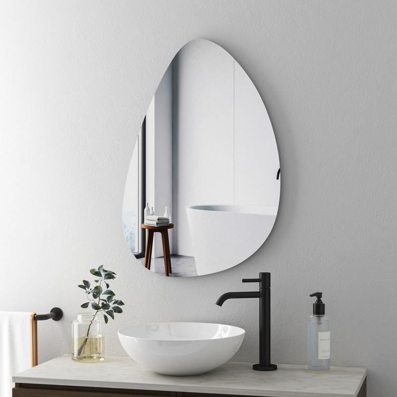 Spiegel Asymmetrischer 45x70cm Badspiegel Asymmetrischer Organischer Wandspiegel Dekorative Spiegel Für Badezimmer Wohnzimmer Schlafzimmer Gäste Wc