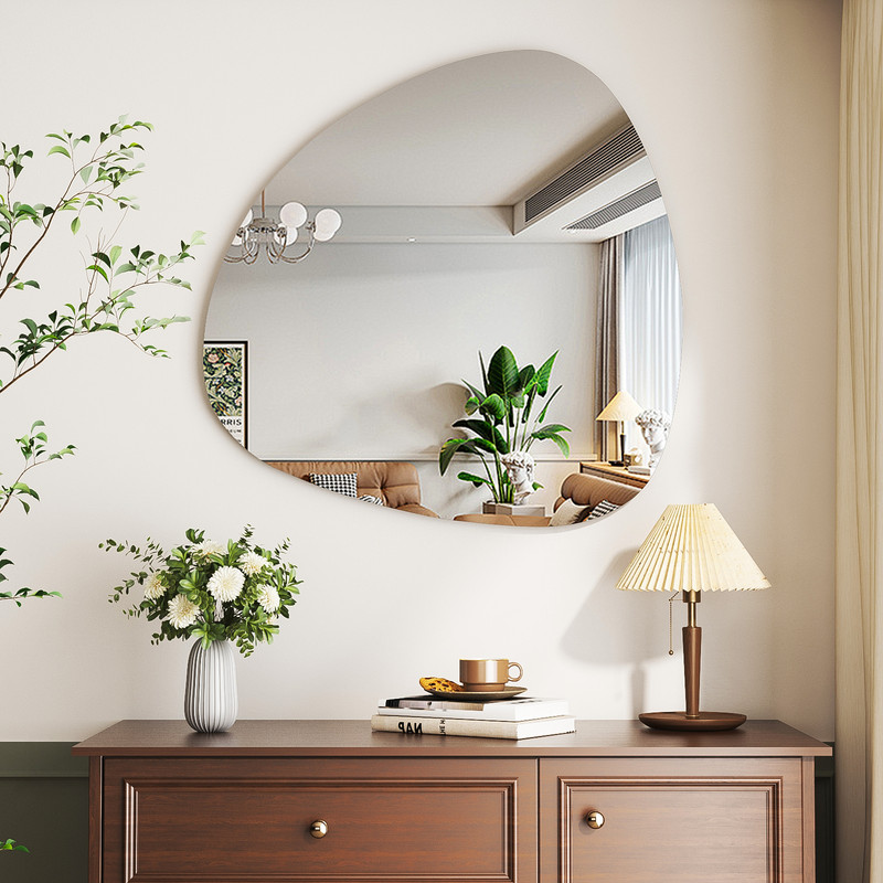 Spiegel Asymmetrischer 60 X 60 Cm Asymmetrischer Badspiegel Organischer Wandspiegel Dekorative Spiegel Für Badezimmer Wohnzimmer Schlafzimmer Gäste Wc
