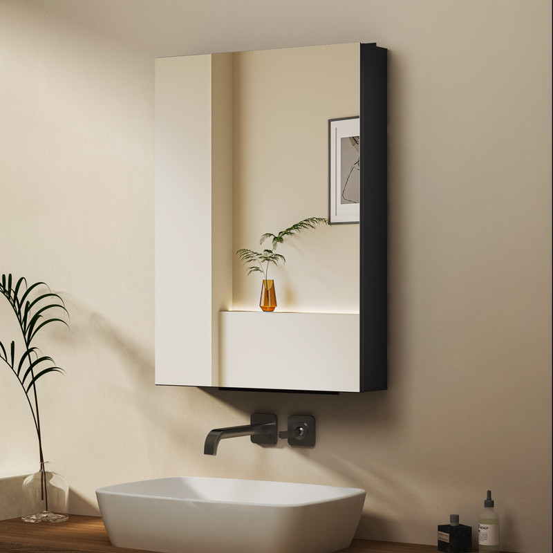 Spiegelschrank Schwarz 50x70 Cm Spiegelschrank Bad Spiegelschränke Badspiegel Badschrank Badezimmer Spiegelschrank Hängeschränke Wandschrank Medizin Kabinett Für Badezimmer, Gäste Wc