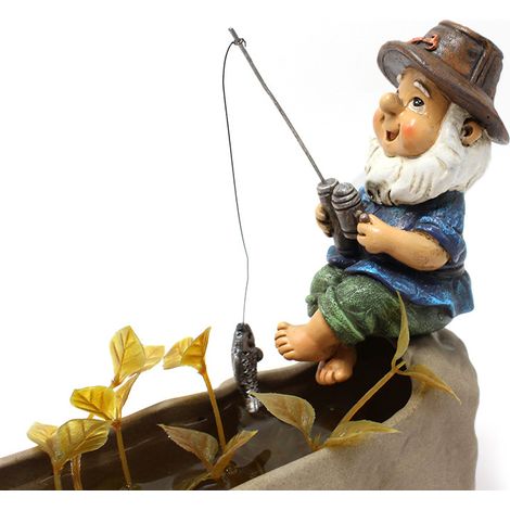 Zwergfischerfigur, Kreative Harzdekorationen, Garten- Und Bauernhofdekorationen, Bürodekorationen, Geschenke, Autodekorationen