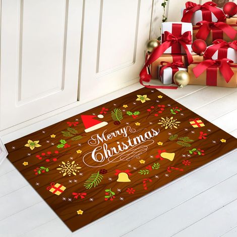 Weihnachtsfußmatte (40 X 60 Cm), Rutschfeste Badematte, Saugfähige Fußmatte Mit Weihnachtsmotiv, Ideal Für Wohnzimmer, Schlafzimmer, Flur Und Badezimmer.