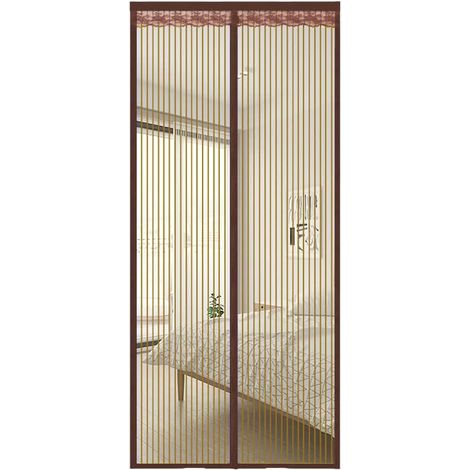 90 X 200 Cm Braunes Magnetisches Moskitonetz Für Türen Und Fenster, Anti-moskito-türvorhang, Ultrafeines Moskitonetz Mit Magnetverschluss, Kein Bohren Erforderlich, Für Balkon, Schlafzimmer