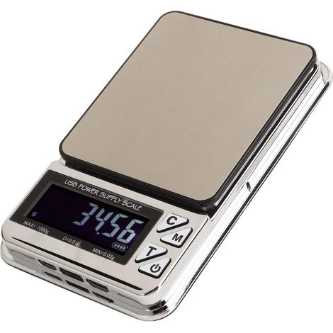 Digitale Küchenwaage, 1 Kg, 0,01 G, Hochpräzise Taschenwaage, Mini-tragbare, Usb-aufladbare Elektrische Waage Mit 7 Einheitenumrechnungsfunktionen Für Die Küche