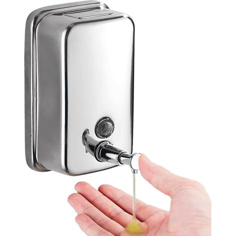 Großer, 500 Ml Fassender, Wandmontierter Seifenspender Aus Edelstahl Für Handseife, Rostfreies Design, Geeignet Für Badezimmer, Hotels, Restaurants Oder Den Privaten Gebrauch.