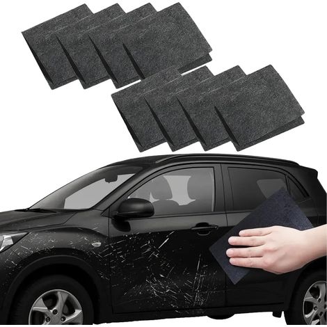 20 X 10 Cm, 8 Stück Nano-glitzer-reinigungstücher, Kratzfest, Vielseitig Einsetzbar Zum Entfernen Leichter Kratzer An Der Autokarosserie, Wiederverwendbare Nano-glitzer-reinigungstücher
