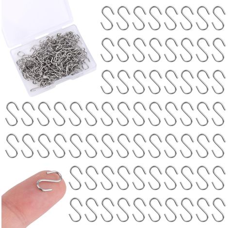 200 Mini-s-haken Zum Aufhängen, 1,3 Cm, Edelstahl, Winzige Metallornamente, Kleine S-förmige Aufhänger, Verbindungshaken
