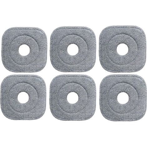 Set Mit 6 Quadratischen Mikrofaser-wischmoppköpfen, Kompatibel Mit Dem True & Tidy Spin 800 Trueclean M16 Rotationsmopp (m16 006)