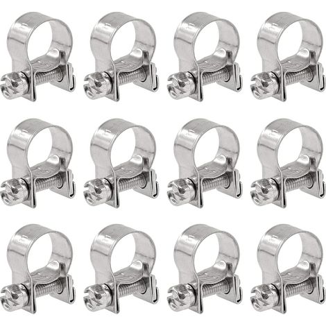 Satz Mit 12 Verstellbaren Mini-stahlschlauchschellen (11–13 Mm) Für Kraftstoffeinspritzschläuche