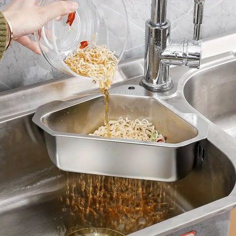 Dreieckiger Abtropfkorb Aus Edelstahl 304 Für Die Küchenspüle