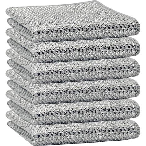 6-teiliges Set Metall-reinigungstücher, Doppellagige Draht-geschirrtücher, Multifunktionale, Kratzfeste Draht-geschirrtücher Für Die Küche