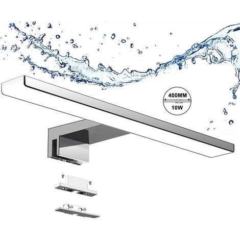 Badezimmer-spiegelleuchte 6 W 820 Lm 30 Cm 230 V 4000 K, Ip44 Wasserdicht Klasse Ii, Edelstahl, 3-in-1-led-spiegelleuchte, Flimmerfrei, Spiegelklemme, 300-mm-led-lampe