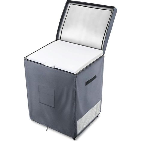 Gefrierfachabdeckung Für Den Außenbereich (grau, 55,88 X 63,5 X 85,09 Cm), Wasser- Und Staubdicht, Für 2,3 M³ Gefrierschränke (stehend), Passgenau, Öffnung Oben, Mit Reißverschlusstasche
