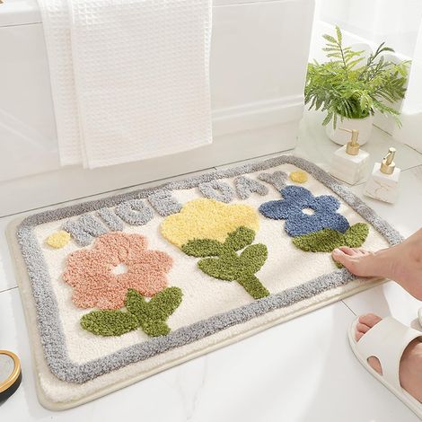 Rutschfeste Badematte, Weiche Mikrofaser-badematte, Saugfähig, Maschinenwaschbare Duschmatte Für Bad Und Küche