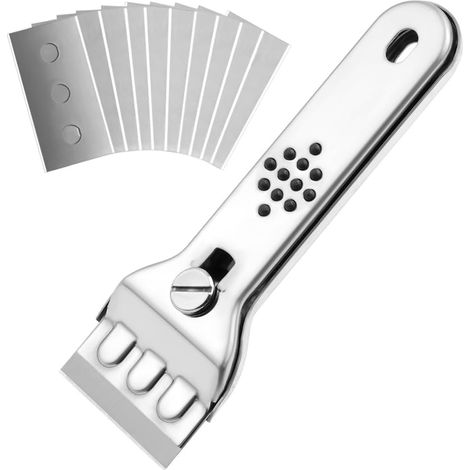 Farbschaber, Edelstahl-farbschaber Mit 11 Metallklingen, Keramik-kochfeldschaber, Professioneller Glasschaber, Klebstoffentferner, Farbschaber