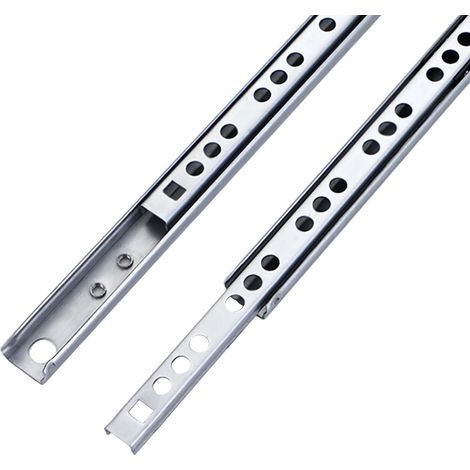 Set Mit 2 Kugelgelagerten Schubladenschienen, 17 Mm Nut, 278 Mm Länge, Metallrollenschienen Für Möbelschubladen