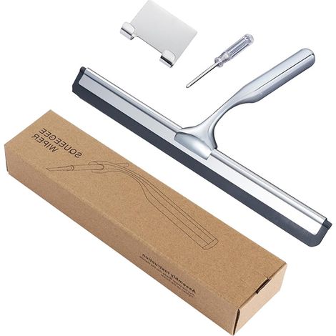 Duschabzieher, 25,8 Cm, Edelstahl, Mit Klebehaken, Kein Bohren Erforderlich, Ergonomisch, Geeignet Für Bad, Küche, Spiegel Und Fenster