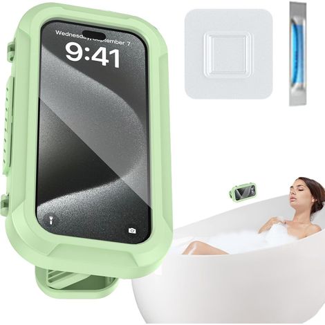 Duschhalterung Fürs Handy, Wasserdicht, Selbstklebend, 360° Verstellbar, Rutschfest, Beschlagfrei, Für Bad Und Zuhause