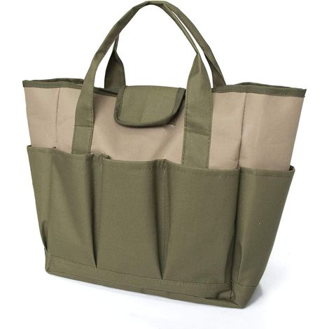 Gartengeräte-set, Große Gartentasche Mit Mehreren Fächern Für Gartengeräte-set, Gartengerätetasche (grün + Khaki)