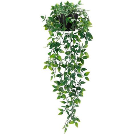 Künstliche Hängepflanze, 650 Mm, Für Drinnen Und Draußen, Aus Kunststoff Mit Eisenstielen, In Verschiedenen Grüntönen