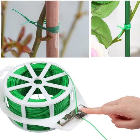 100 M Grüner Gartendraht, Pflanzenbinder, Wiederverwendbare Pflanzenbinder Für Kletterpflanzen, Blumen, Tomaten, Kabel