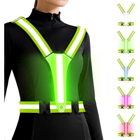 Led-sicherheitsweste, Usb-wiederaufladbare Reflektierende Fahrradweste, Laufweste Für Damen Und Herren, 3 Modi, Zum Joggen, Wandern Und Mehr