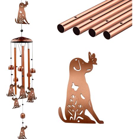 Metall-windspiel Mit Hundemotiv, 91 Cm, Für Den Außenbereich, Hängende Gartenglocke, Dekoration Für Terrasse, Veranda, Garten, Geschenk Für Frauen