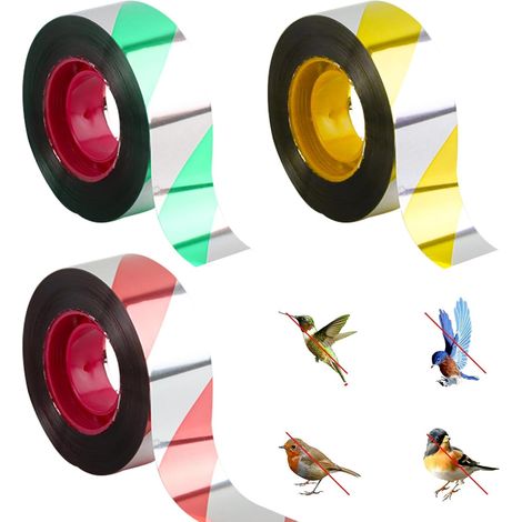 Taubenabwehrband Für Balkone, 3er-pack, 2,4 Cm X 100 M, Holografischer Vogelabwehrstreifen