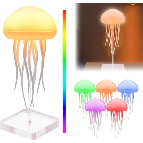 Quallen-led-lampe, Usb-aufladbar, 2 Modi, Rotierende Tentakel, Dekoration Für Kinderzimmer, Zuhause Und Büro