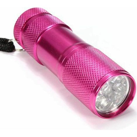 Günstige, Tragbare 9-led-taschenlampe Aus Aluminium Für Outdoor-aktivitäten, Rosarot