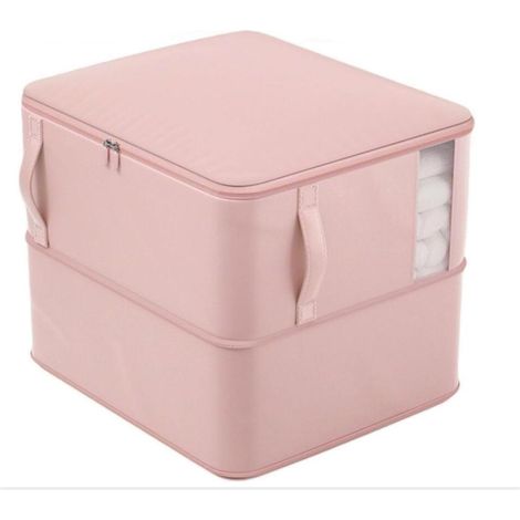 Ultrakompakter Organizer, Tragbare Aufbewahrungstasche Für Bettdecken, Decken Und Bettwäsche Mit Anti-fusselrolle (pink, Xl (51 X 42 X 50))