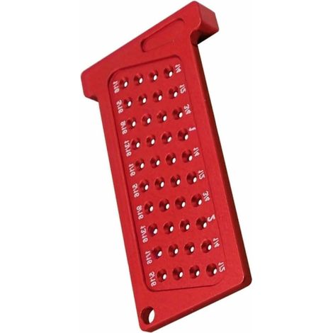(80 Mm X 43 Mm) T-förmiger Markierungslineal Mit Lochlehre Für Die Holzbearbeitung, Präzisionswerkzeug Aus Roter Aluminiumlegierung, Zoll-messwerkzeug Zur Lochpositionierung
