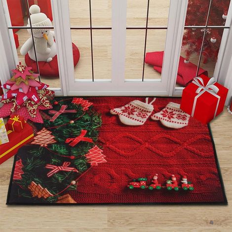 40 X 60 Cm Weihnachtsfußmatte, Weihnachtsbodenmatte, Eingangsmatte, Fußmatte Mit Weihnachtsmotiv, Weihnachtsdekoration Für Eingangsbereich, Badezimmer, Schlafzimmer, Küche, Wohnzimmer