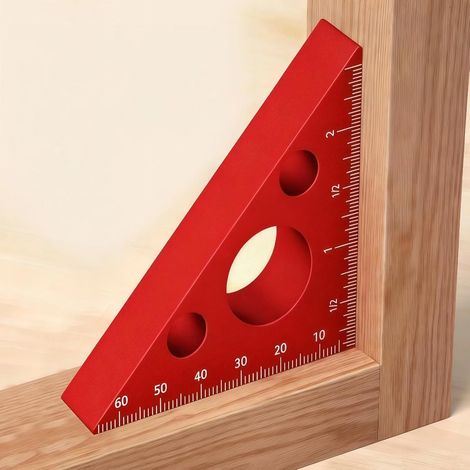 Dickes, Dreieckiges Aluminiumlineal (45/90 Grad), Mit Imperialer Und Metrischer Skala, Hochpräziser Zimmermannswinkel, Winkelmesswerkzeug Für Die Holzbearbeitung