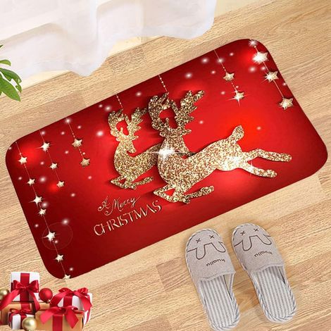 Weihnachtsfußmatte, 40 X 60 Cm, Rutschfeste Badematte, Weihnachtliche Eingangsmatte, Saugfähige Fußmatte, Weihnachtliche Dekorationsmatte, Fußmatte Mit Weihnachtsmuster Für Wohnzimmer, Schlafzimmer, F