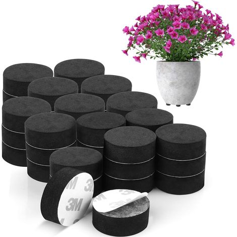 Unsichtbare Blumentopffüße (40er-pack) Schwarze Gummifüße Zur Erhöhung Von Pflanzen Selbstklebende Pads Für Mittelgroße Und Große Töpfe Pflanzenständer Für Drinnen Und Draußen