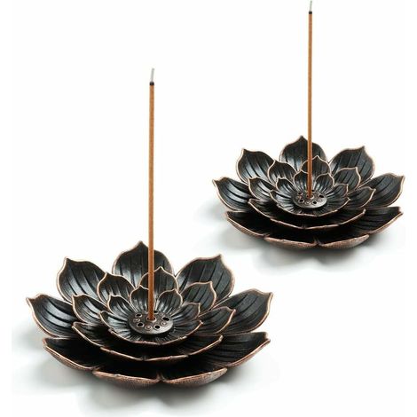 Set Aus 2 Räuchergefäßen, Räucherstäbchenhalter, Lotus-räucherstäbchenhalter Aus Messing
