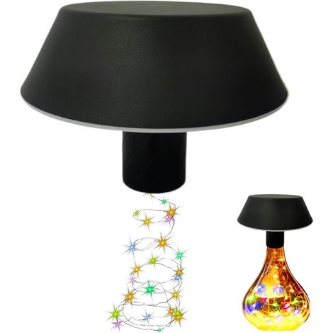 (schwarze) Kabellose Flaschenlampe, Wiederaufladbare Kabellose Tischlampe, Berührungsempfindliche, Dimmbare Tischlampe Mit Lichterkette Für Zuhause, Bar Und Camping