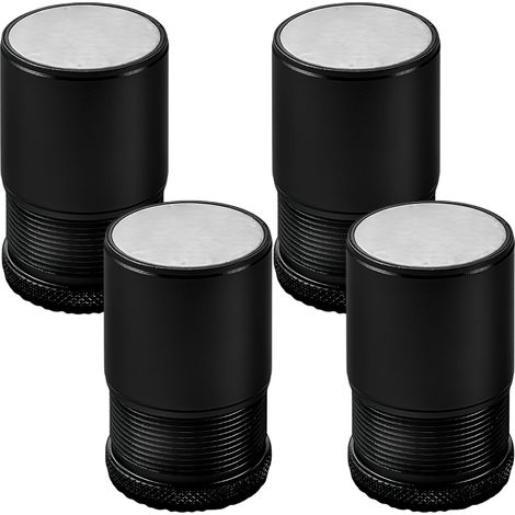 Schwarz, 4,7 Cm X 7,9 Cm Hoch, 40 Mm Durchmesser, Set Mit 4 Verstellbaren Metall-möbelfüßen, Bettbeinerhöhungen, Möbelfüße Für Stühle, Tische, Sofas, Schränke, Badezimmerschränke