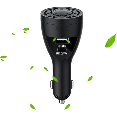 Auto-lufterfrischer, Schnell-usb-ladegerät Und Luftreiniger, 2-in-1-schnellladeadapter Und Geruchsentferner Für Autos, Limousinen, Lkws Und Wohnmobile