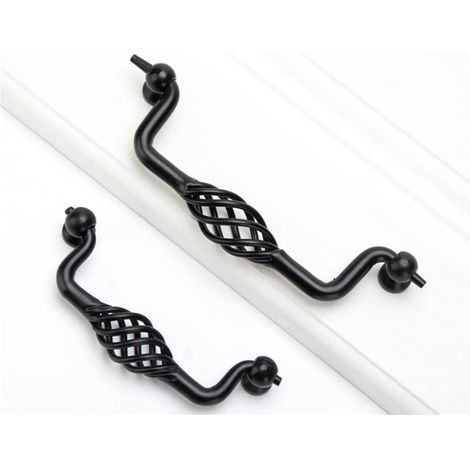 Stück, Schwarze Möbelgriffe Im Vintage-stil, 128 Mm Lochabstand. Metallgriffe, Geeignet Für Schubladen, Schränke, Küchen Und Badezimmer.
