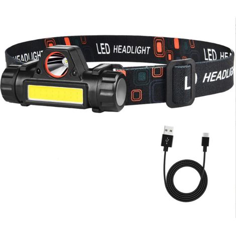 (1 Taschenlampe) Wiederaufladbare Led-stirnlampe, Tragbare Hochleistungs-stirnlampe Mit Einstellbarem Winkel Und Wasserdichtem, Wiederaufladbarem Led-scheinwerfer, Zum Angeln, Wandern Oder Radfahren.