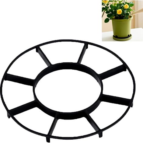 Set Mit 4 Schwarzen Blumentopf-untersetzern Aus Netzgewebe, Geeignet Für Alle Arten Von Blumentöpfen Und Pflanzgefäßen Für Drinnen Und Draußen